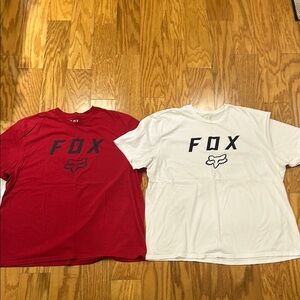 Pair of Men’s 3XL Fox Racing Tees in Red and White